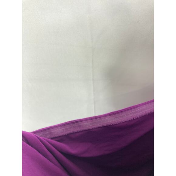 Calvin Klein One Shoulder Purple Ruffle Side Dress Size 8 - Picture 4 of 5